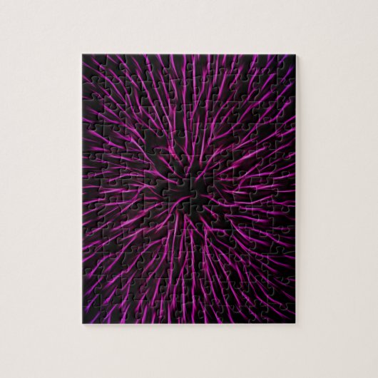 Bright Funky Hot Pink Firecracker Abstrakt Puzzle (Vertikal)