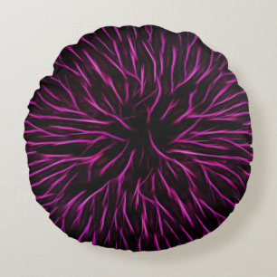 Bright Funky Hot Pink Firecracker Abstrakt Rundes Kissen