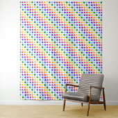 Bright Funky Rainbow Polka Dot Stripes Wandteppich (Beispiel)
