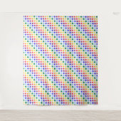 Bright Funky Rainbow Polka Dot Stripes Wandteppich (Vorderseite)