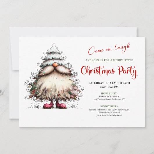 Bright Funny Santa Classic Holiday Celebration Einladung (Vorderseite)