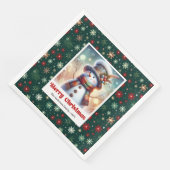 Bright funny snowman watercolor kids napkins serviette (Ecke)