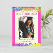 Bright Future Ahead Graduation Party Invitation Einladung (Stehend Vorderseite)