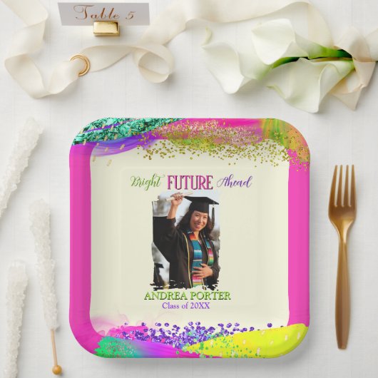 Bright Future Ahead Graduation Party Pappteller (Hochzeit)
