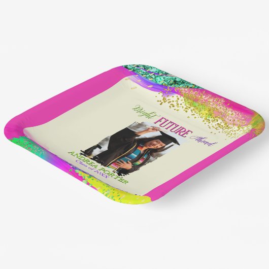 Bright Future Ahead Graduation Party Pappteller (Gewinkelt)