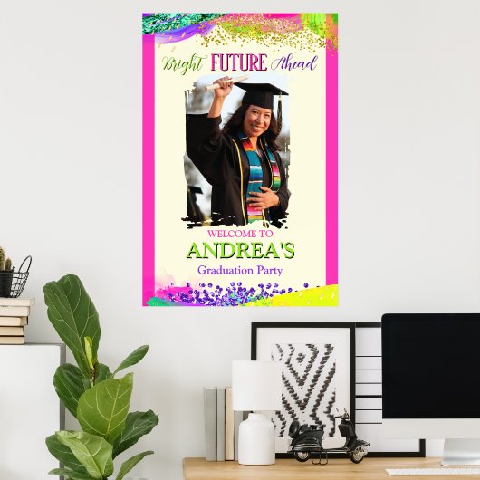Bright Future Ahead Graduation Party Poster (Heimbüro)