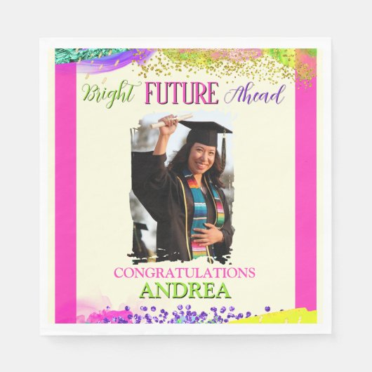 Bright Future Ahead Graduation Party Serviette (Vorderseite)