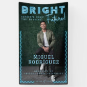 Bright Future Blue Neon Grad Foto Abschluss Banner (Vertikal)