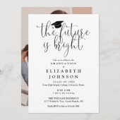 Bright Future Script Foto Graduation Party Einladung (Vorne/Hinten)