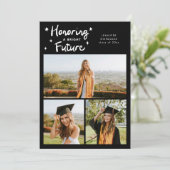 Bright Future Stars Multi Photo Black Grad Ankündigung (Stehend Vorderseite)