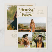 Bright Future Stars Multi Photo Cream Grad Ankündigung (Vorne/Hinten)