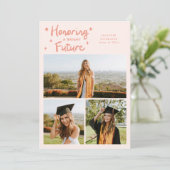 Bright Future Stars Multi Photo Peach Grad Ankündigung (Stehend Vorderseite)