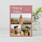 Bright Future Stars Multi Photo Pink Grad Ankündigung (Stehend Vorderseite)