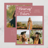Bright Future Stars Multi Photo Pink Grad Ankündigung (Vorne/Hinten)