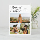 Bright Future Stars Multi Photo White Grad Ankündigung (Stehend Vorderseite)