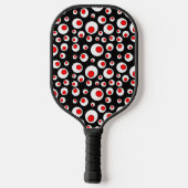 Bright Geometric Patterns Red White Circles Black Pickleball Schläger (Rückseite)