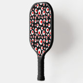 Bright Geometric Patterns Red White Circles Black Pickleball Schläger (Links)