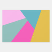 Bright Geometric Sunburst Formen Hot Pink Yellow  Geschenkpapier Set (Vorderseite 3)