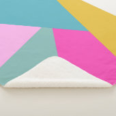 Bright Geometric Sunburst Formen Hot Pink Yellow Sherpadecke (3/4)