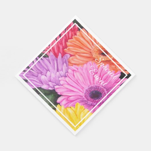 Bright Gerbera Blume Party Serviette (Ecke)