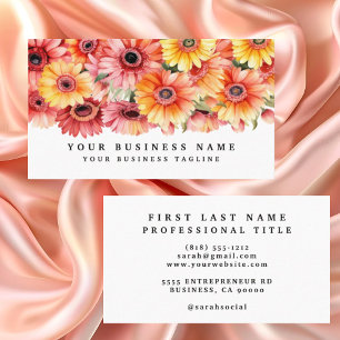 Bright Gerbera Daisies Blume Business Cards Visitenkarte