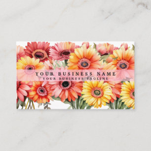 Bright Gerbera Daisies Blume Business Cards Visitenkarte