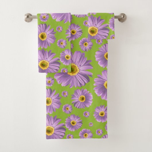Bright Gerbera Daisy Pattern Badhandtuch Set (Insitu)