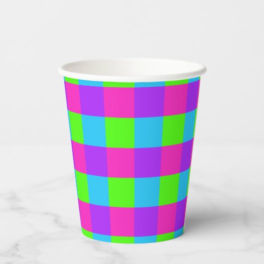 Bright Gingham Party Cups - Stil 1 Pappbecher (Rückseite)