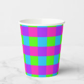 Bright Gingham Party Cups - Stil 1 Pappbecher (Links)