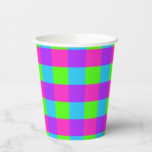 Bright Gingham Party Cups - Stil 1 Pappbecher (Links)