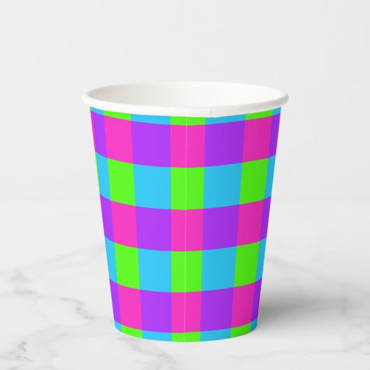 Bright Gingham Party Cups - Stil 1 Pappbecher (Rechts)
