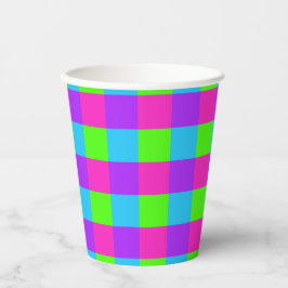 Bright Gingham Party Cups - Stil 1 Pappbecher