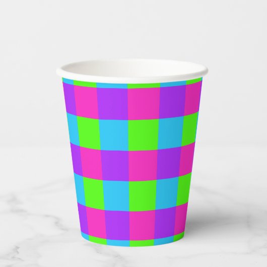 Bright Gingham Party Cups - Stil 1 Pappbecher (Vorderseite)