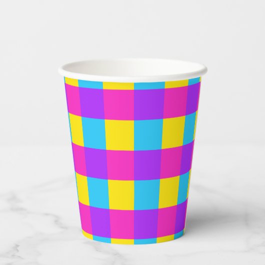 Bright Gingham Party Cups - Stil 2 Pappbecher (Rückseite)