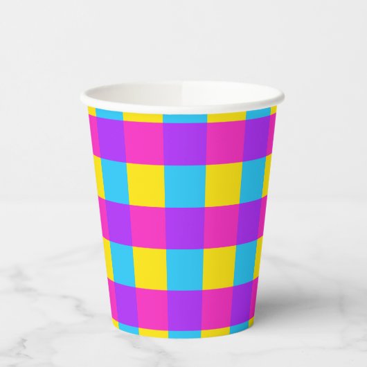 Bright Gingham Party Cups - Stil 2 Pappbecher (Links)