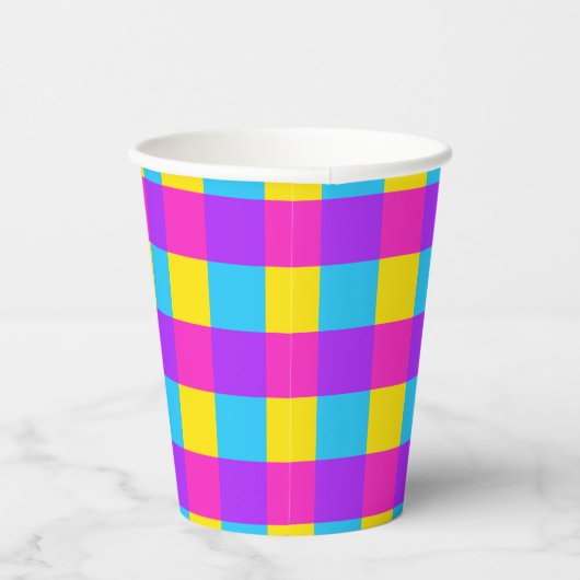 Bright Gingham Party Cups - Stil 2 Pappbecher (Rechts)