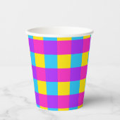 Bright Gingham Party Cups - Stil 2 Pappbecher (Vorderseite)