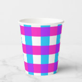 Bright Gingham Party Cups - Stil 3 Pappbecher (Rückseite)