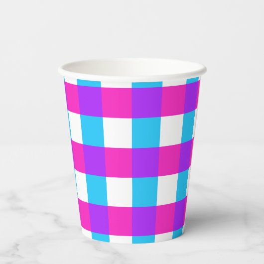 Bright Gingham Party Cups - Stil 3 Pappbecher (Rückseite)