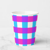 Bright Gingham Party Cups - Stil 3 Pappbecher (Links)