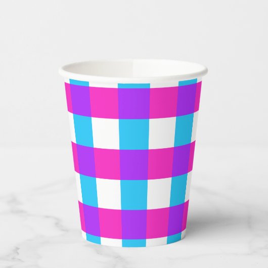 Bright Gingham Party Cups - Stil 3 Pappbecher (Links)