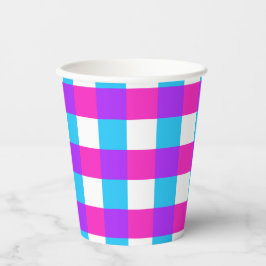 Bright Gingham Party Cups - Stil 3 Pappbecher