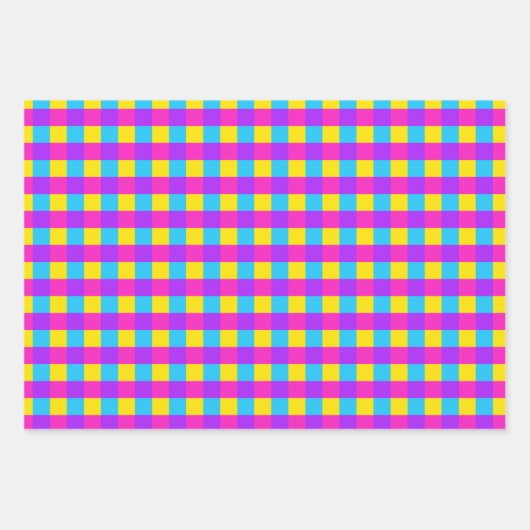 Bright Gingham Pattern Wrapping Paper Set Geschenkpapier Set (Vorderseite 2)