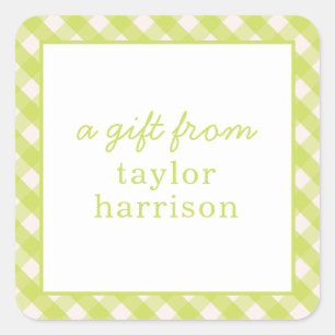 Bright Gingham Personalisiert Gift Stickers