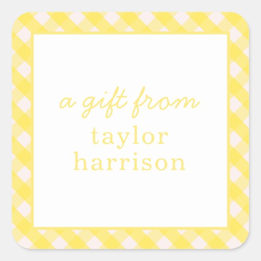 Bright Gingham Personalisiert Gift Stickers (Vorderseite)