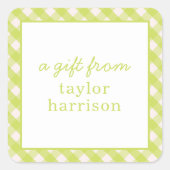 Bright Gingham Personalisiert Gift Stickers (Vorderseite)