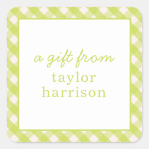 Bright Gingham Personalisiert Gift Stickers