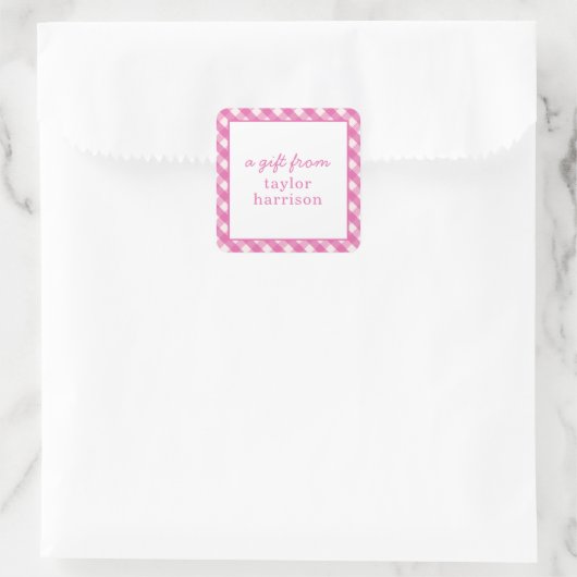 Bright Gingham Personalisiert Gift Stickers (Tasche)