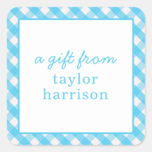 Bright Gingham Personalisiert Gift Stickers