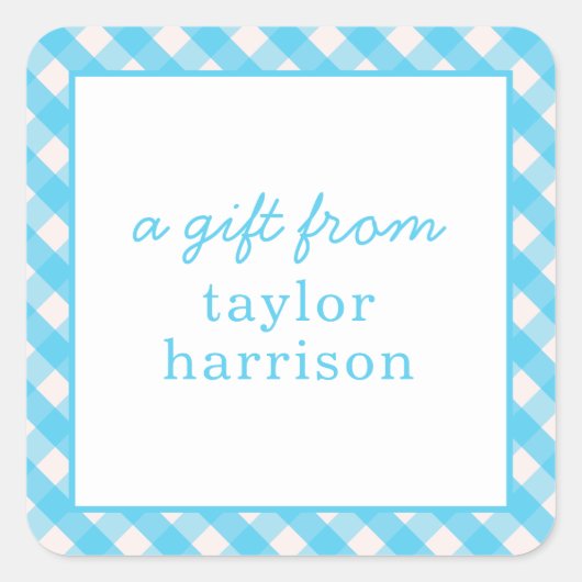 Bright Gingham Personalisiert Gift Stickers (Vorderseite)